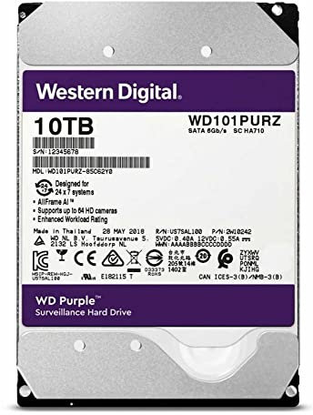 Western Digital WD100PURZ - Disco Duro de 10TB (3.5, 256 Mbs) Color púrpura