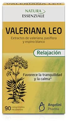 NATURA ESSENZIALE Valeriana Leo - Favorece la tranquilidad y la calma - Complemento alimenticio con extractos de valeriana, pasiflora y espino blanco. A partir de 12 años - 90 comprimidos
