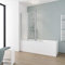 Schulte pare-baignoire 125 x 130 cm, alu-argenté, 3 volets pivotants (48+42+35), montage gauche droite, écran réversible, 180° contre le mur, verre de sécurité 3mm transparent, joint d'étanchéité