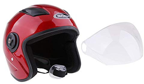 Tubayia Motorradhelm Klapphelm Integralhelm Schutzhelm Motorrad Helm mit Sonnenblende für Damen (Rot)
