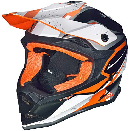 rueger-helmets RK-652 Kinder Crosshelm Endurohelm Motorradhelm Roller Quad Helm Kinderhelm, Größe:XL (61-62), Farbe:Light Orange