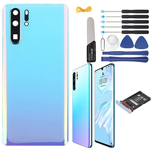 YHX-OU 6,47 Zoll Akkudeckel geeignet für Huawei P30 Pro Ersatz der Rückseite + Installationswerkzeug + 1 SIM Card Tray (Breathing Crystal)