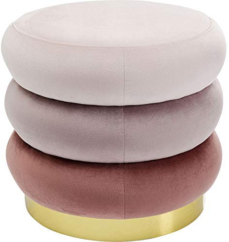 Kare Design Hocker Sandwich Rose, Pink, Samtoptik, Sitzhocker, Sitzbank für den Flur, Schlafzimmer, Büro, Kinderzimmer, 40x45x45 cm (H/B/T)