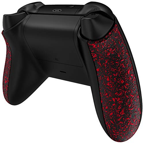 eXtremeRate Grip Cover per Xbox Series X S Controller Pannello Laterale Pezzi Ricambio per Xbox Series X S Joystick Model 1914(Rosso Antiscivolo)