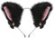 BOYATONG Katzenohren Haarreif,Katze Ohr Stirnband,Neko Ears Clip,Cat Ears Cosplay,Fuchs Ohren Cosplay Haarreif Mädchen Damen und Kinder(Schwarz+Pink)