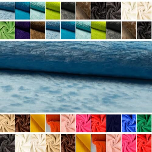 FABRICS-CITY BABYBLAU SOFTIG ZOTTY TEDDYFELL KURZHAARIG STOFF STOFFE, 5286