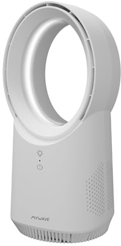 MY WAVE - Ventilador Sin Aspas Silencioso - Color Air | USB - Potencia: 6W | Control Táctil | Batería 2200 mAh | Disponible en 6 Colores | 30x13x13 cm | Funcionamiento Máximo 2 Horas