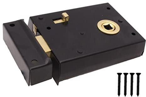 EAI Rim Latch Snib Lock Black Surface Mounted Lock 105 x 82mm