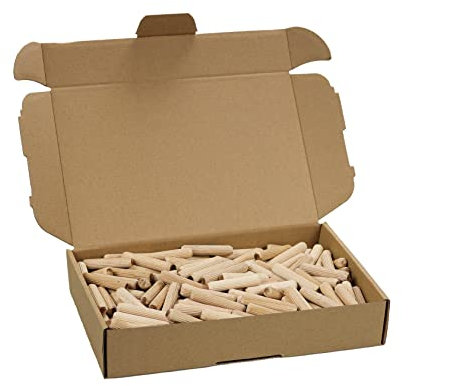 Tolux Holzdübel 8x32 [mm] Packung mit 500 Stück, Rillendübel, Langholzdübel, Hergestellt aus hochwertigem Buchenholz nach DIN 68150.