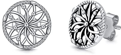 Shusukue Boho Traumfänger Ohrstecker Silber 925 Vintage Ohrschmuck Bohemian Ohrringe Muttertags Geschenke