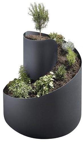 Kräuterspirale 80cm x Ø 80 cm anthrazit 420 Liter aus PP Kräuterschnecke Hochbeet Noor