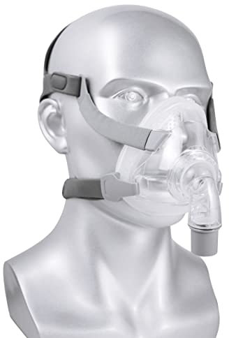 Enshey Schlaf-Apnoe-Maske mit Vollgesichts-Nasenkissen M für schlafendes Schnarchen