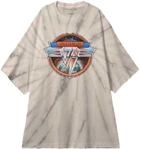 Van Halen T Shirt Chrome Band Logo Official Unisex Dip Dye Grey L