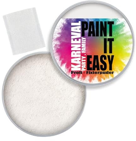 NEU PAINT IT EASY Fixierset für Theater Creme-Make-Up, Set mit Puder & Quaste