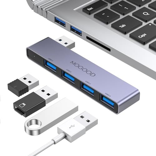 MOGOOD USB Hub 3.0 USB Splitter USB-Hub ohne Kabel mit Mehreren USB-Anschlüssen 1 x US B 3.0, 3 X US B 2.0 Splitter Erweiterung Adapter für Laptop MacBook Desktop-PC kompatibel mit Flash-Laufwerk
