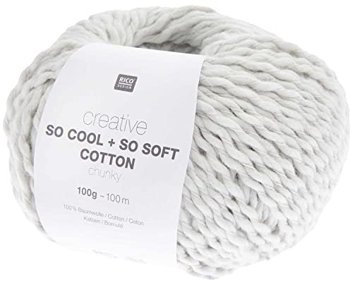 Rico Design Creative So Cool + So Soft Cotton Chunky, 100 g, ca. 100 m Silbergrau Silbergrau