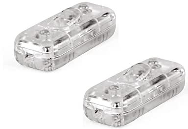 Set 2 - Interruttore trasparente passafilo a bilanciere ricambi per lampade e lumi
