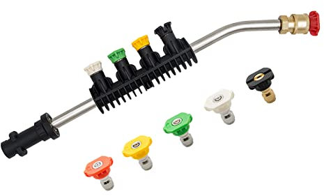 Fai Top Pressure Washer Lance Extension Wand, Replacement Spray Wand Wash Lance with 5 Spray Nozzles,30 Degree Gutter Rod Cleaner Attachment for karcher K2-K7 K Series