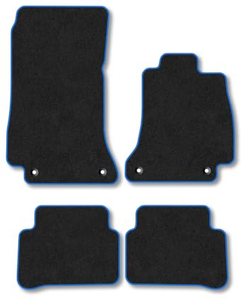 Mercedes E-Class (2016-2023) [Estate, Saloon] Carpet Car Mats | Blue Edge Trim Tailored Fit Floor Mats Full Coverage Protection Accessories Easy Clean Anti Slip Made in the UK