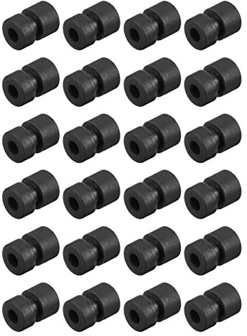 sourcing map RC Vibrationsschutz Gummi Bälle für RC F4 F7 Flugregler M2x6.6mm Stoßdämpfung Bälle (Schwarz) 24Pack