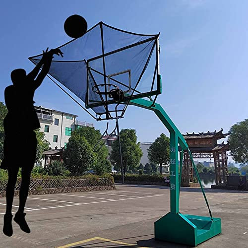 ZJKXJH Basketball Rebounder Hängende Basketball-Rückholvorrichtung Für Standard-Ballkörbe, Metall-Schuss-Returner-Netz-System Gym, Rebounding-Maschine Für Schule, Trainingslager, Hof