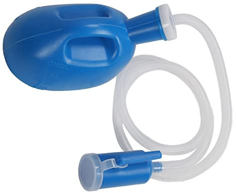 Fyearfly Männliches Urinal, Tragbare Herren-Töpfchen-PIPI-Flasche, 2000 Ml, Herren-Urinflasche, Große Kapazität, Auslaufsichere Urinflasche Für Bettlägerige Patienten, Blau