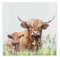 Glass Hot Pot Stand - Highland Cow Mum & Calf Worktop Saver - Hot Pot Stand Kitchen Chopping/Cutting Board Worktop Protector with Non-Slip Feet 20cm x 20cm (8 x 8)