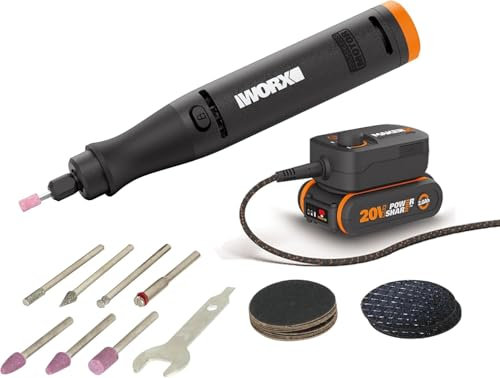 WORX MakerX 20V Rotary Engraving Tool Kit - Home Improvement Power Tool, Includes Hub, Battery and Charger for Cutting, Engraving, Dremel, and Crafting
