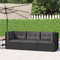 Homgoday Gartensofa 3-Sitzer mit Kissen Sofa Lounge Balkonsofa Balkon Couch Rattansofa Ecksofa Mittelsofa Gartenbank Sitzbank Gartenmöbel Gartengarnitur Schwarz Poly Rattan