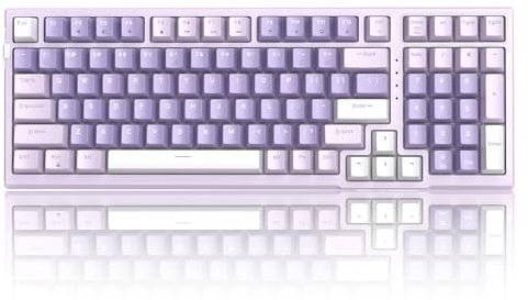 MageGee SKY98 Mechanical Gaming Keyboard, 96% Gasket Hot Swappable Wired Custom Creamy Keyboard with 5-Layer Sound Dampening, RGB Backlit, NKRO for Win/Mac (Violet, Violet Switch)