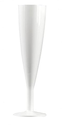 Flûtes en plastique - 13 cl - lot de 6 - Blanc