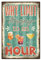 GLOBLELAND Warum Happy Auf Eine Stunde Begrenzen Lustiges Party Cocktail Metall Blechschild Coole Getränke Blechschild 12x8 Zoll Kunsttafel Poster Wanddekor Für Zuhause Bar Club Party Café