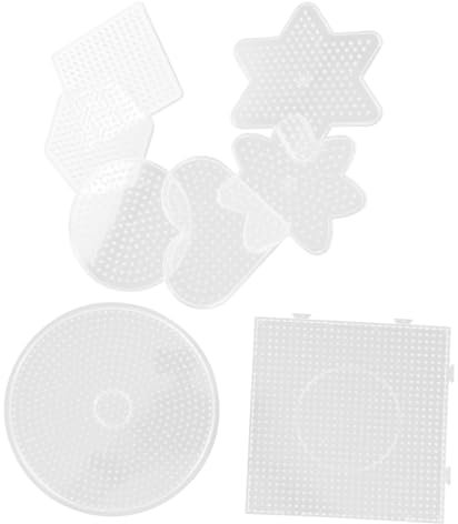 Sewroro 8pcs 5mm Fuse Beads Boards and Plastic Bead Pegboards for Boys and Girls Crafting Diy Educational Toy Pegboard Set for Creative Projects