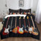XCQHZYQ Bettwäsche 135x200 cm Musikinstrumente Gitarre Schwarz Kinder Bettwäsche Set 3D Druck Baumwolle Polyester Bettbezug und Kissenbezug 80x80cm mit Reißverschluss