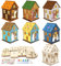 WEDNOK 7 Sets Jesus Haus Bastelset Kinder Weihnachten Holz Bausatz 3D Jesus Geburt Kreativsets Weihnachtskrippen Holzbausatz Basteln DIY Holzbastelset zum Bemalen für Jungen Mädchen
