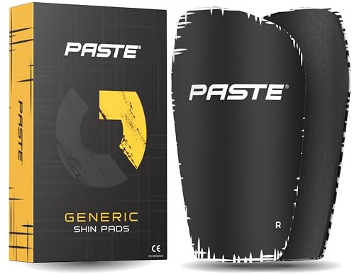 PASTE ® Schienbeinschoner Fußball für Herren, Damen & Kinder Generic Schwarz - Shin Pads für Fussball-Stutzen, zum Einstecken - Schienbein-Schützer Shin Guards rutschfest, dünn mit Polster