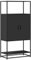 vidaXL Highboard Schwarz 68x35x139 cm Holzwerkstoff und Metall, Beistellschrank, schlanker Lagerschrank, hoher Schrank, Hochschrank