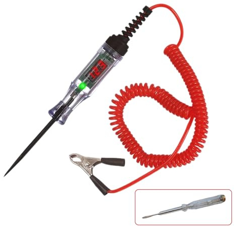 Circuit Tester,Car Fuse Tester,3-90v Dc Voltage Tester With Digital Test Light Flashlight Measures Polarity Continuity, For Automotive Fuse Tester Wiring Checking,with tester pen