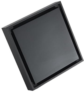 WDSBZNB Duschabfluss Unsichtbarer Badezimmer-Bodenablauf, 304 Edelstahl, Badewanne, Duschwanne, Lange Entwässerung, lineare Bodenabläufe, Abdeckung(Matte Black)