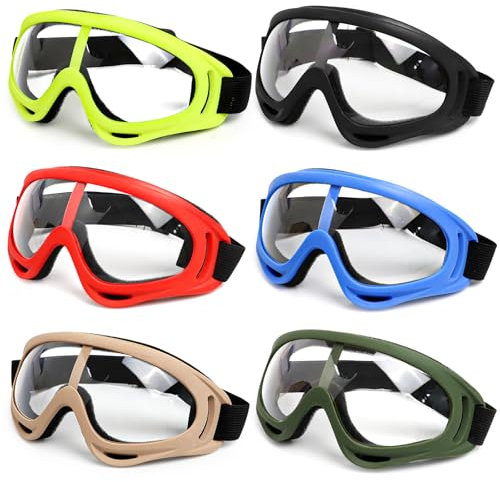6 Piezas Gafas de Seguridad para Niños, Gafas Protectoras para Niños, Protección Anti Niebla, Comodidad, Gafa de Nieve a Prueba de Viento, para Jugar al Aire Libre, Ciclismo, Esquí, Montañismo