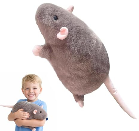 Xiyocadt Chonky Rat Plushies, 35 cm/50 cm/90 cm Große Riesenratte, Niedliches Rundliches Mäuse Plüschkissen, Kuscheliges Jumbo Mausspielzeug Tierpuppe Geschenk für Kinder & Erwachsene (Braun,90cm)