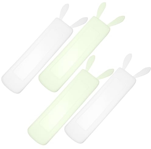 BELLIFFY 4 Stück Pack Silikon Schutzhüllen für Fernbedienungen Leuchtend Staubdicht Abnehmbar Passend für Tv und Klimaanlagen Fernbedienung Transparent und Fluoreszierend mit Präzisen