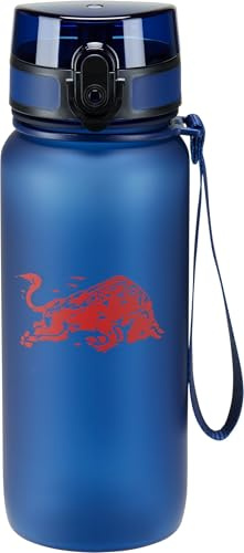 Red Bull Sprint RRI 13 OS 25 Water Bottle with Strap - Reusable Bottle With Flip Cap And Iconic Logo Design