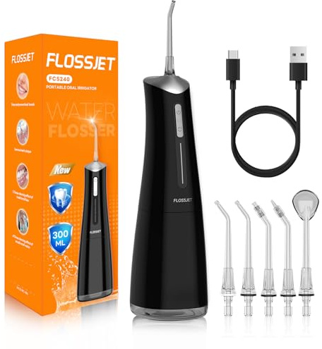 FlossJet Irrigador Dental Inalámbrico Irrigador Bucal Portatil 4 Modos
