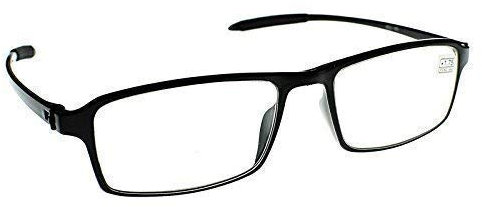 Fads & Fashions Bendable TR90 Material Lightweight Reading Glasses in 3 Colours Retro Men Women Colourful Red Black Brown Readers 1.0+ 1.5+ 2.0+ 2.5+ 3.0+ 3.5+ 4.0+ RG45 (Black, 1.0, x)