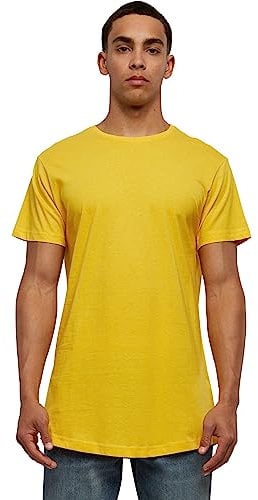 Urban Classics Men's Shaped Long T-Shirt, Yellow (Chrome Yellow), Large (Manufacturer Size: L)
