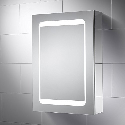 Sensio Belle Dual Lit Single Cabinet Mirror [700mm (H) x 500mm (W)] with Internal Charging Socket (Toothbrush & Shaver) IP44 Rated with Infrared On/Off Sensor & Integrated Demister Pad [SE30796C0]