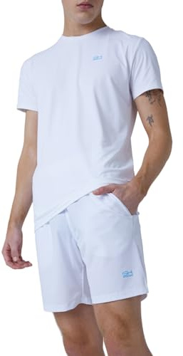 Sportkind Jungen & Herren Tennis, Training, Sport Shorts Regular Ultraleicht, hochelastisch, atmungsaktiv, UV-Schutz, Weiss, Gr. XXL