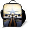 ANYFOCUS Lonchera con diseño de avión 3D para niños, duradera y aislada, pequeña lonchera negra para niños y niñas, bolsa térmica personalizada con correa ajustable para el hombro
