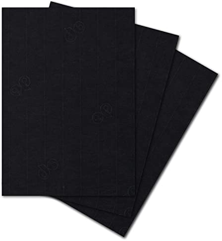 ARTOZ 150x Briefpapier - Schwarz DIN A4 297 x 210 mm - Edle Egoutteur-Rippung - Hochwertiges Designpapier Urkundenpapier